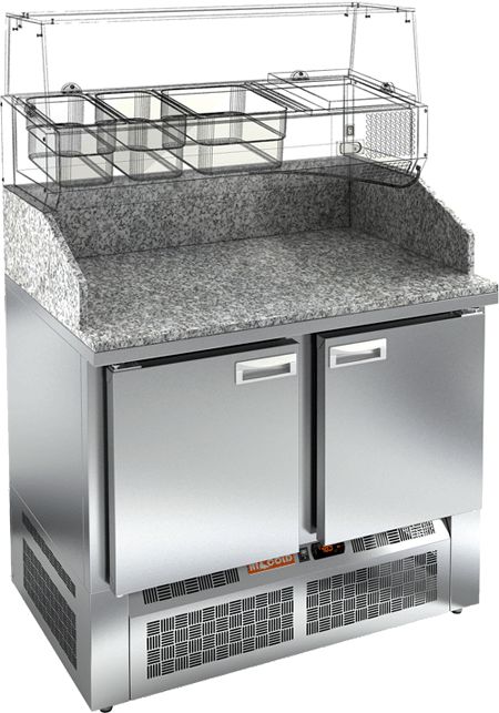 СТОЛ ДЛЯ ПИЦЦЫ HICOLD PZE3-11SN КАМЕНЬ — 2