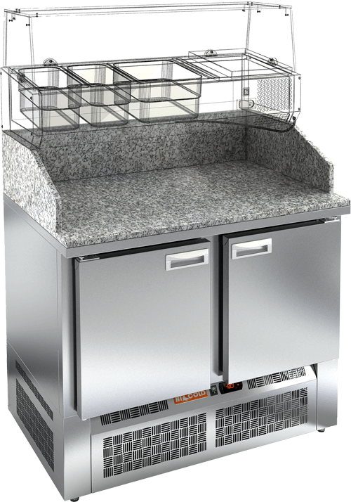 СТОЛ ДЛЯ ПИЦЦЫ HICOLD PZE3-11SN КАМЕНЬ — 1