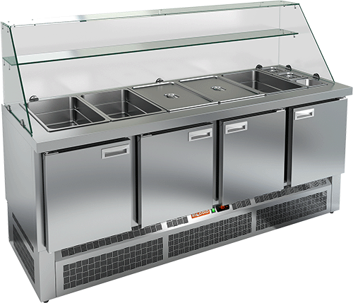 СТОЛ ДЛЯ САЛАТОВ HICOLD SLE3-1111GN ВЫСОКОЕ СТЕКЛО — 2