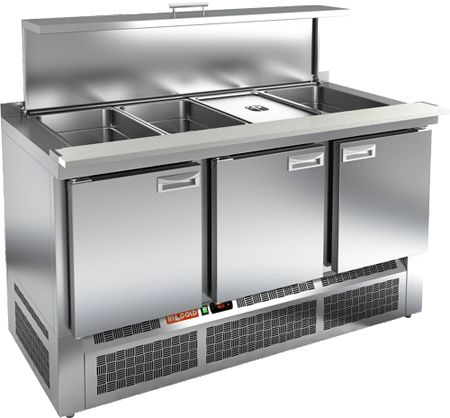 СТОЛ ДЛЯ САЛАТОВ HICOLD SLE3-111GN ПОЛИПРОПИЛЕН С КРЫШКОЙ — 1