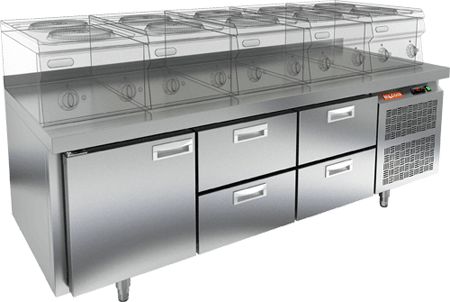 СТОЛ С МОРОЗ.ШКАФОМ HICOLD SN122/BT LT — 2