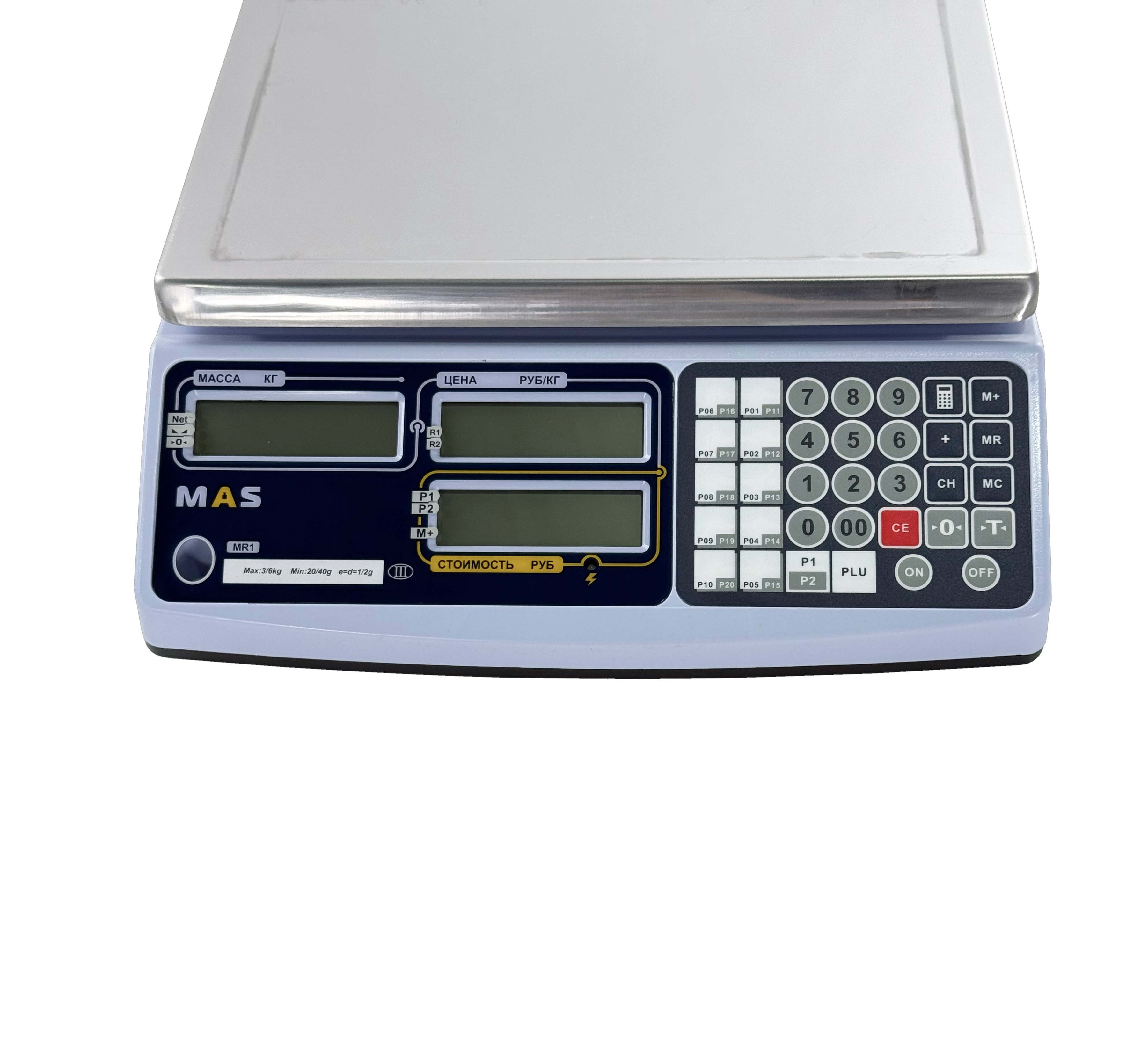 ВЕСЫ ЭЛЕКТРОННЫЕ ТОРГОВЫЕ БЕЗ СТОЙКИ MAS MR1-06 — 3