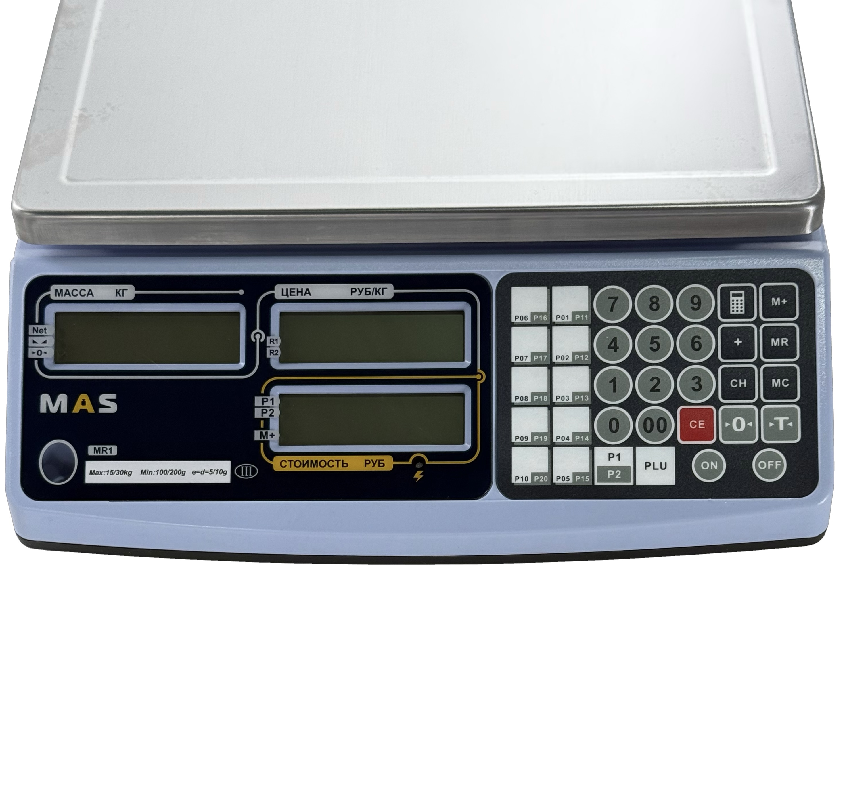 ВЕСЫ ЭЛЕКТРОННЫЕ ТОРГОВЫЕ БЕЗ СТОЙКИ MAS MR1-30 — 4