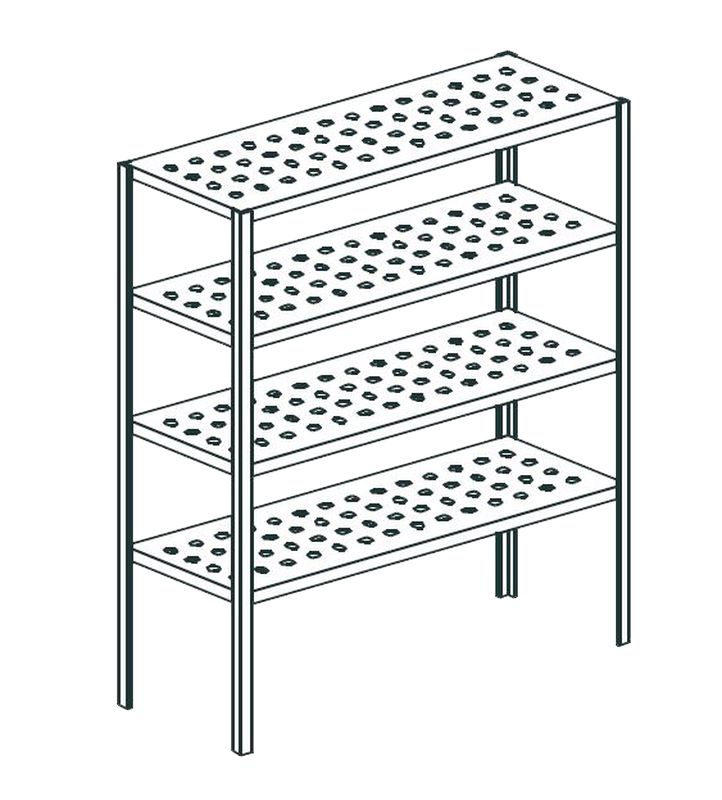 СТЕЛЛАЖ ПЕРФОРИРОВАННЫЙ APACH CHEF LINE LSTP18-104