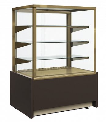 Витрина холодильная Полюс KC70 VH 0,6-1 LIGHT Chocolate Паттерн (0107 Ольха)