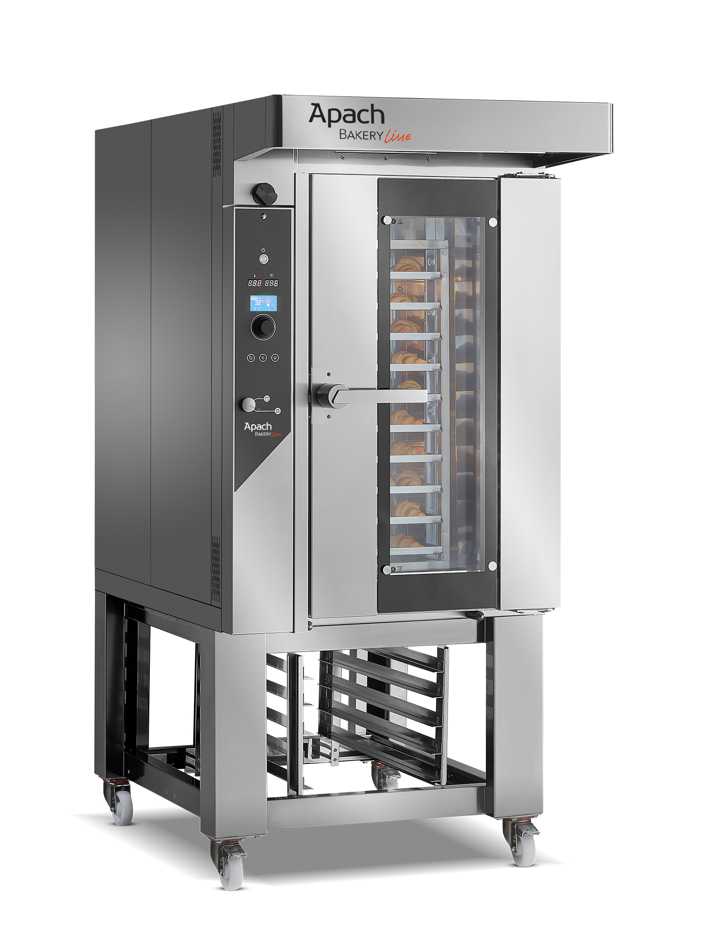 ПЕЧЬ МИНИРОТАЦИОННАЯ ЭЛЕКТРИЧЕСКАЯ С ПОДСТАВКОЙ С НАПРАВЛЯЮЩИМИ APACH BAKERY LINE C46ES-FS DPTA