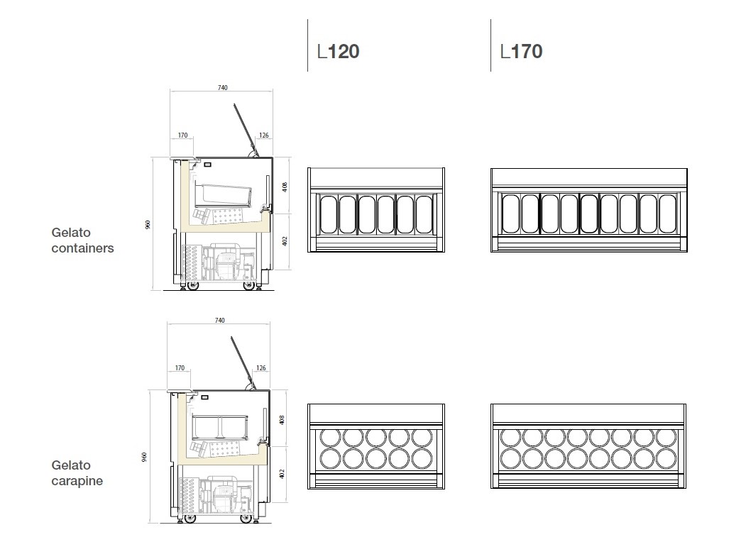 ВИТРИНА ДЛЯ МОРОЖЕНОГО ISA ONE SHOW VG RV 120 BUILT-IN — 2