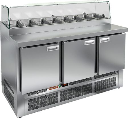 СТОЛ ДЛЯ ПИЦЦЫ HICOLD PZE2-111/GN (1/6H) СО СТЕКЛОМ — 1