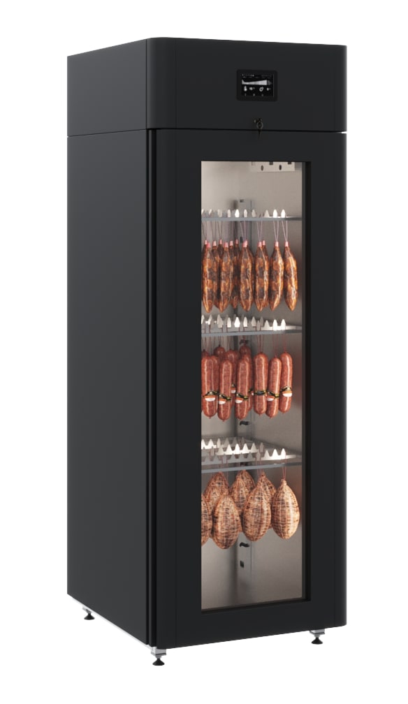 ШКАФ ХОЛОДИЛЬНЫЙ.СО СТЕКЛЯННОЙ ДВЕРЬЮ POLAIR CS107-SALAMI BLACK 1001223d