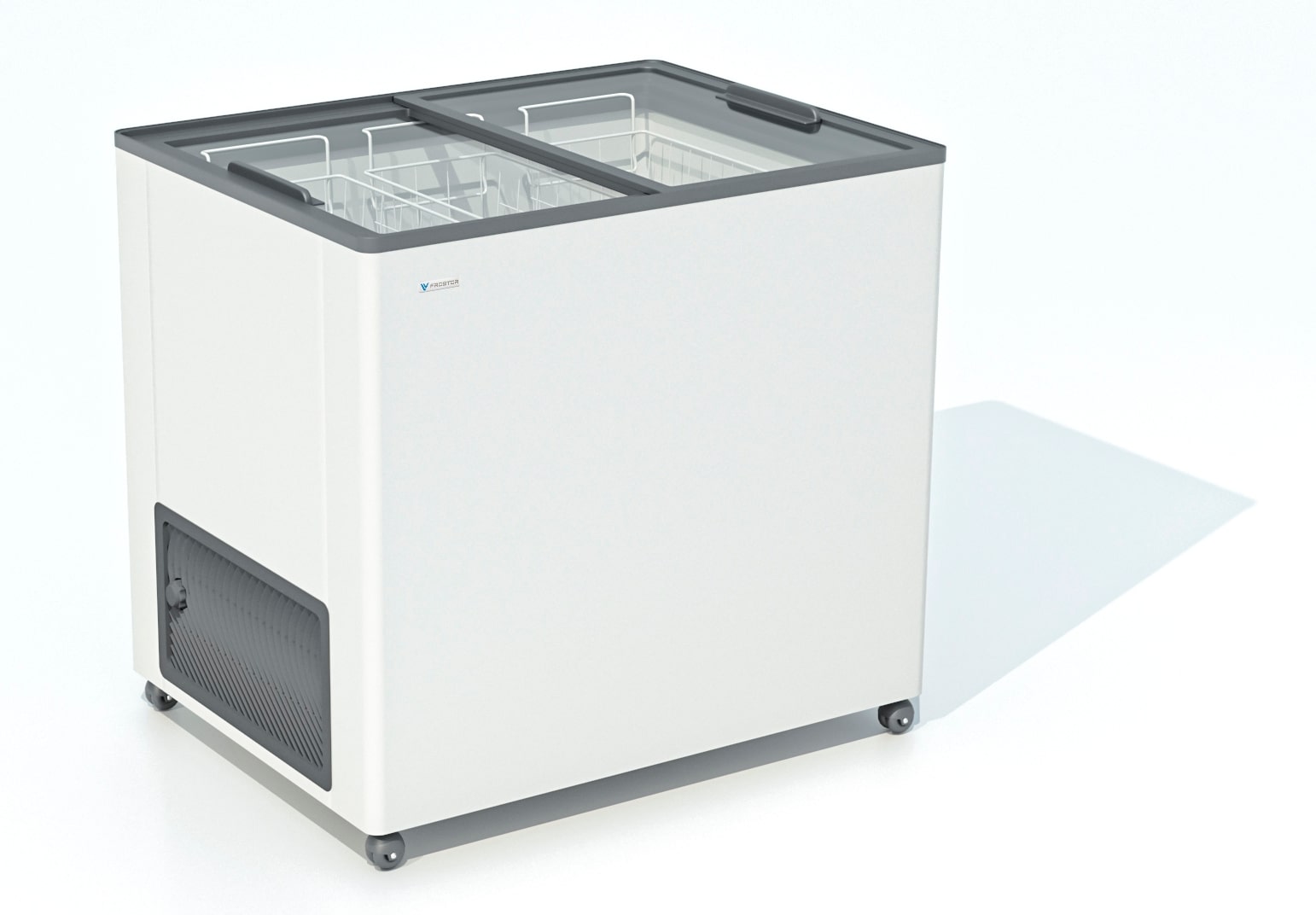 ЛАРЬ МОРОЗИЛЬНЫЙ FROSTOR F 250 С ПРЯМОЕ СТЕКЛО СЕРЫЙ (ПРОПАН)