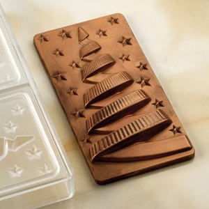 Форма д/шок. "Chocolate Bar Xmas night" 154х77мм h15мм, 100гр, 3 ячейки, п/к PC5059FR