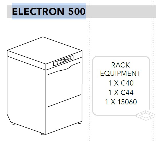 МАШИНА ПОСУДОМОЕЧНАЯ DIHR ELECTRON 500 МОРСК.ВЕР.380В/3Ф/50ГЦ БЕЗ НЕЙТР.+СПЕЦ.НОЖКИ