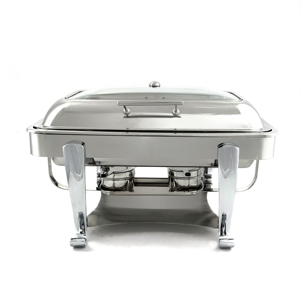Мармит настольный (чефиндиш) прямоугольный cо стекл крышкой 12л, 37x44x27см,Opulent OP/0/1/12/CP — 2