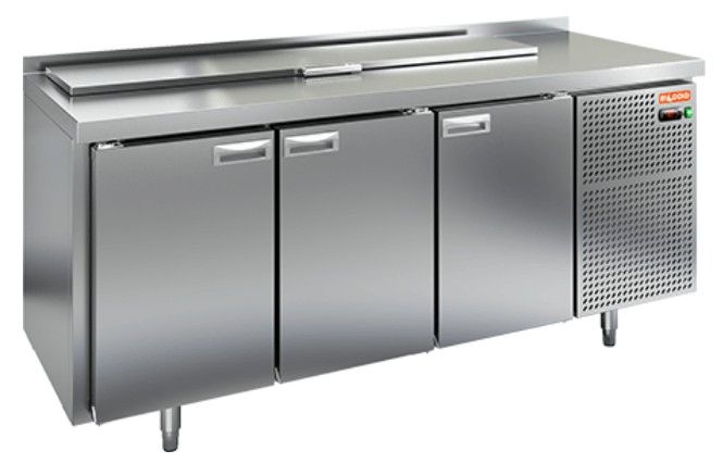 SL2-111SN (1/6) БЕЗ КРЫШКИ стол для салатов охл.(+2+10), 3 двери, 1890х600х850мм, HICOLD RUS
