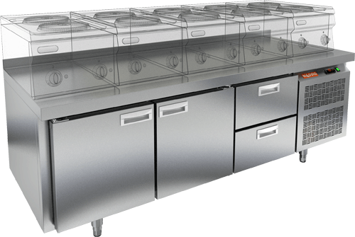 СТОЛ С МОРОЗИЛЬНЫМ ШКАФОМ HICOLD SN 112/BT LT (R290)