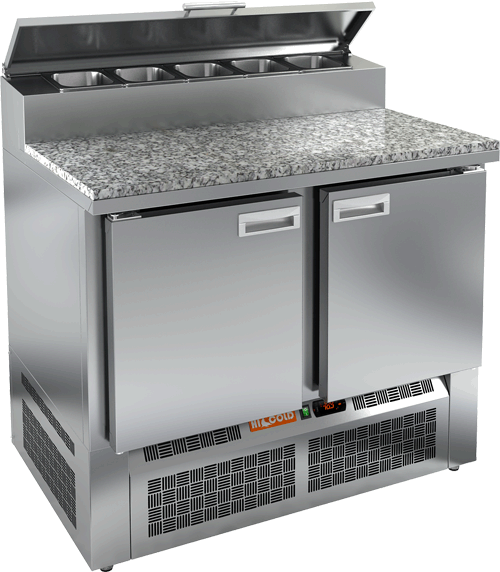 СТОЛ ДЛЯ ПИЦЦЫ HICOLD PZE2-11/GN (1/6H) КАМЕНЬ (R290)