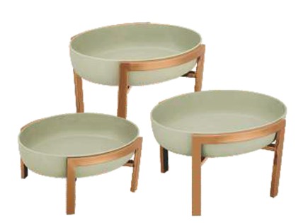 Чаша ORION GREEN с подставкой Rose Gold h27,5*34*28,5см, OR/BE/GR-02L
