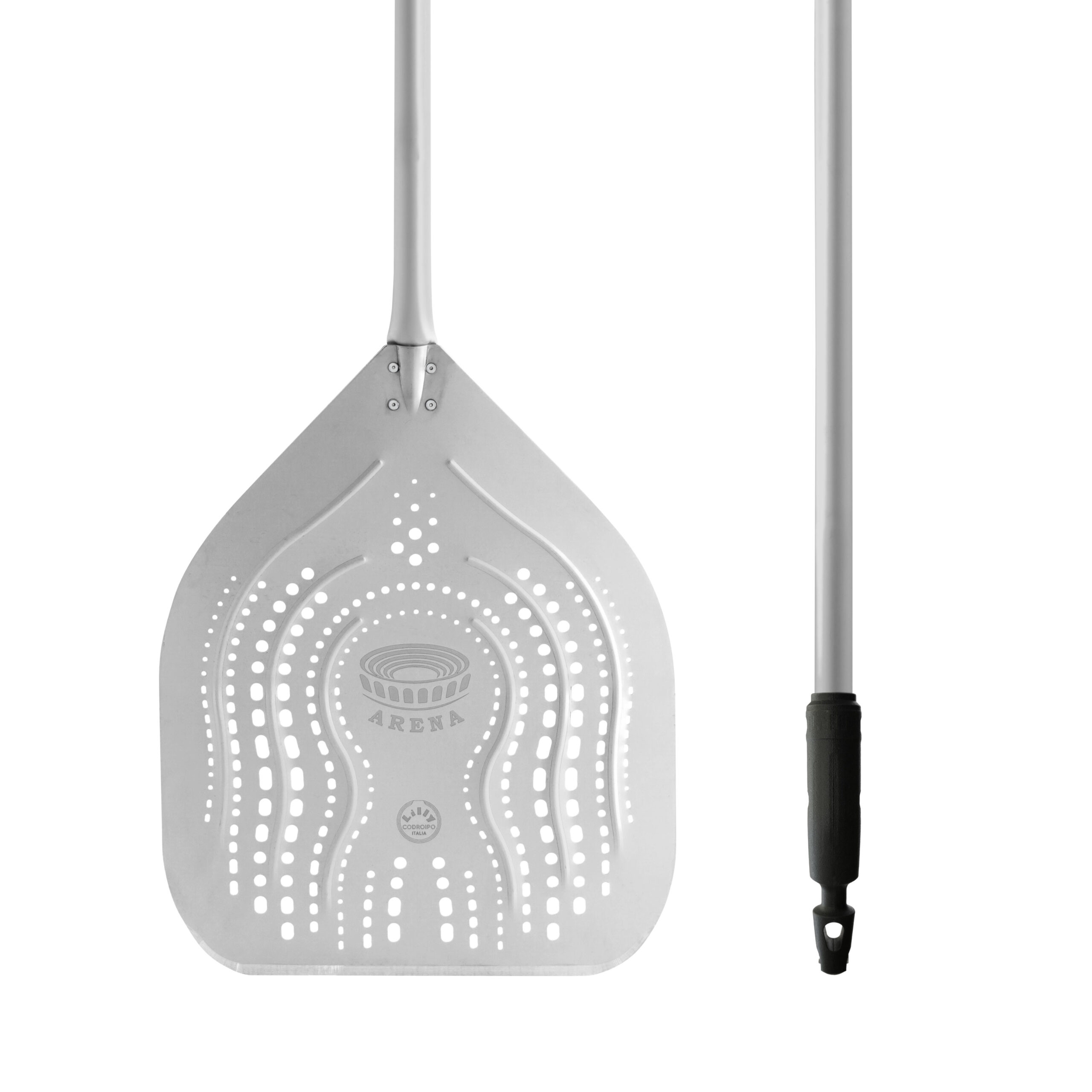 Лопата для пиццы перфорированная,ARENA 30см, h180см, алюминий 1028/300/xL