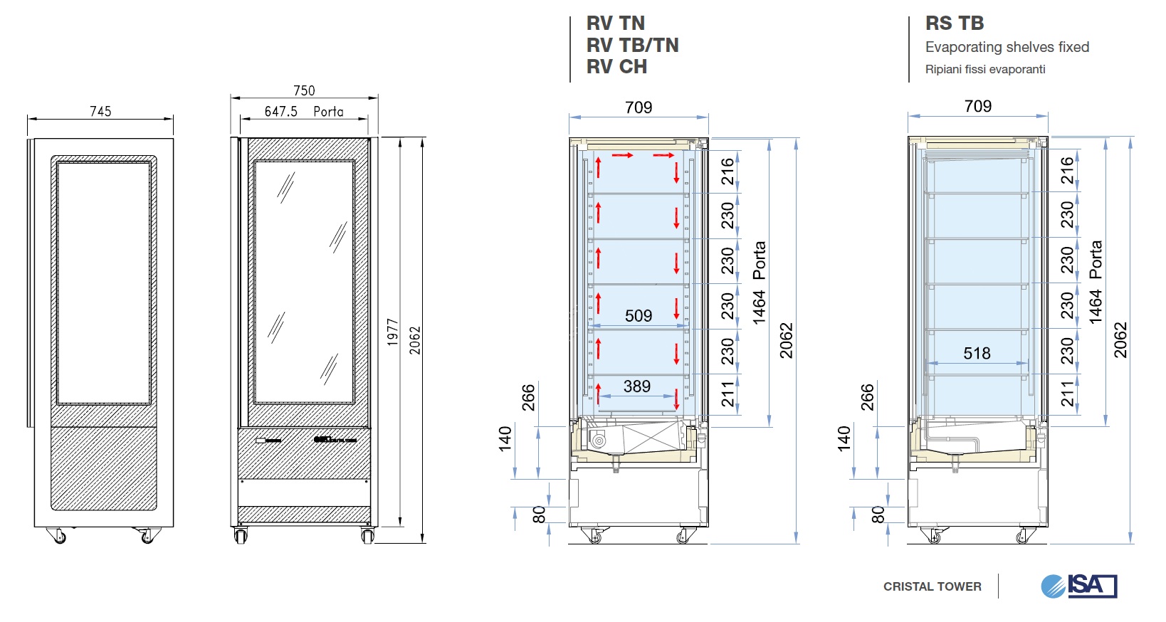 ВИТРИНА МОРОЗИЛЬНАЯ ISA CRISTAL TOWER 75 H206 TB RS WHITE — 3
