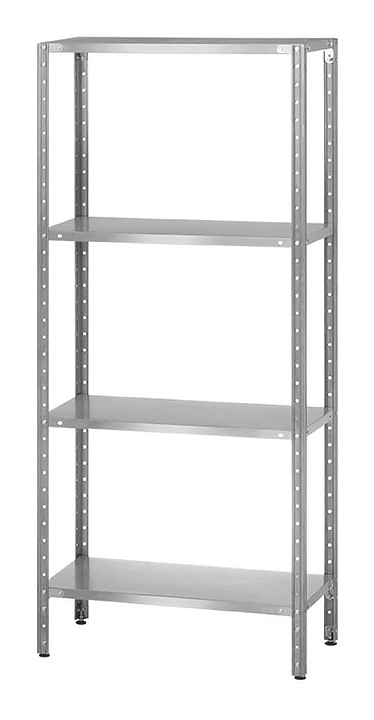 Стеллаж полочный Mecon Norma Inox СПЛн 1200х500х1800 мм, сплошные полки, 4 шт.